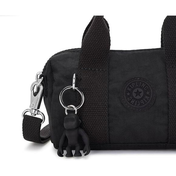 Kipling Barbie Bina Small Nylon Crossbody Bag in Black Noir - Picture 3 of 8